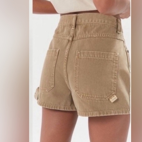 UO Urban Outfitters Carpenter High Rise Tan Cargo Women's Shorts 27 - Picture 1 of 9